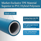Garden Hose 5/8 In X 50 Ft, Made Of Tpe (Betterthan Pvc/Hybrid Polymer), Lightweight Yet Durable Water Hose With Ergonomic Grip, Drinking Water Safe Material, All-Weather, 3/4" Ght Fittings