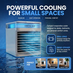 Arctic Air Pure Chill 2.0 Evaporative Air Cooler By Ontel - Powerful, Quiet, Lightweight And Portable Space Cooler With Hydro-Chill Technology For Bedroom, Office, Living Room & More,Blue