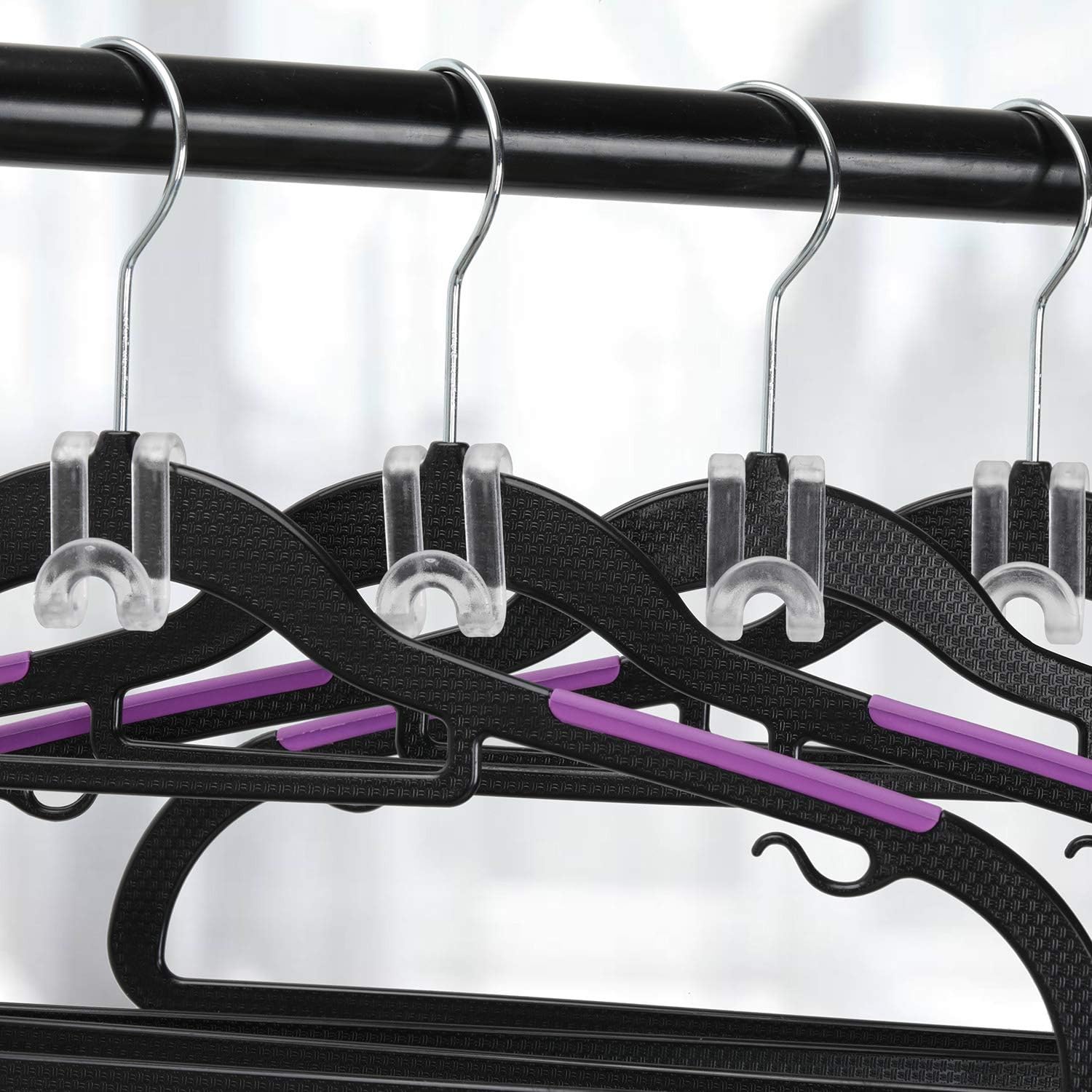 Hanger Hooks Space Saving, 60 Pack Clothes Hanger Connector Hooks, Transparent Stackable Clothes Hangers With Hooks For Closet Organizer (Clear)