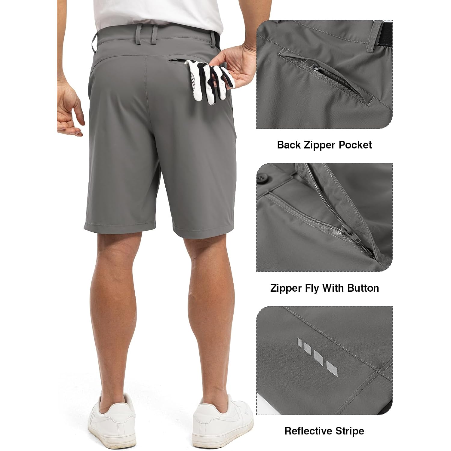 Tbmpoy Men'S 9" Golf Shorts Stretch Quick Dry Casual Dress Shorts Flat Front Lightweight For Work Business Travel
