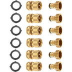 Boart Garden Hose Quick Connector Set, Solid Brass 3/4 Inch Water Fitings Thread Easy Connect No-Leak Male Female 6 Sets