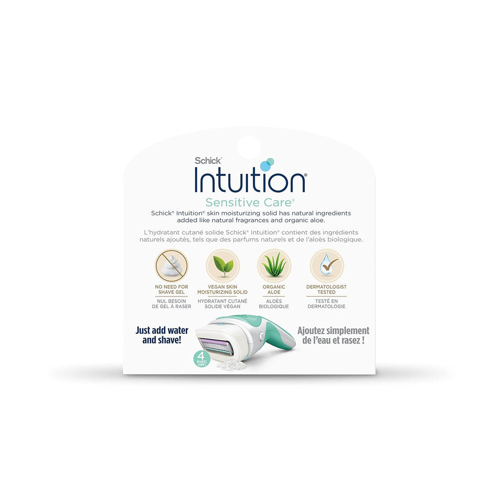 INTUITION Schick Refill, Razors for Women Sensitive Skin | Intuition Razor Blades Refill with Organic Aloe, Razor Refills , 6 Count (Pack of 1)