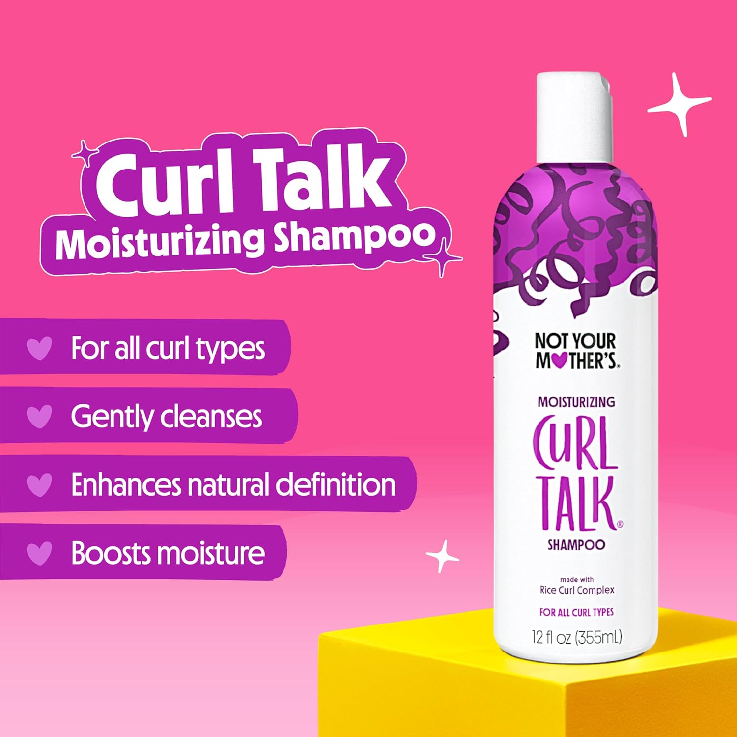 Not Your Mother's Curl Talk Shampoo and Conditioner Set for Curly Hair - (2 Pack) 12 fl oz - Shampoo and Conditioner for Women with All Curl Types - Cleanse & Hydrate Curly Hair - Control Frizz