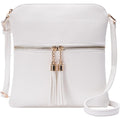 Womens Lightweight Medium Crossbody Purse With Tassel, Perfect Size Crossbody Bags For Daily Use, Travel