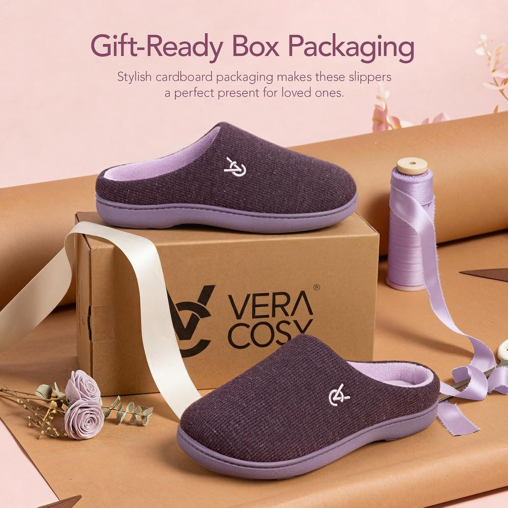 Veracosy Women'S Soft Slippers Memory Foam Non-Slip Indoor Outdoor Shoes
