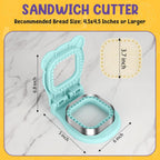 Tacgea Uncrustable Sandwich Maker – 3.7 Inch Sandwich Sealer And Cutter For Lunchbox And Breakfast, Square Shape, Light Blue