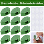 Geiserailie 60 Plant Climbing Clips Wall Fixture With 72 Stickers For Vine | Invisible Leaf Traction Fixer, Self-Adhesive Hook, Indoor Outdoor Use, Decoration, Clear Acrylic Sticker