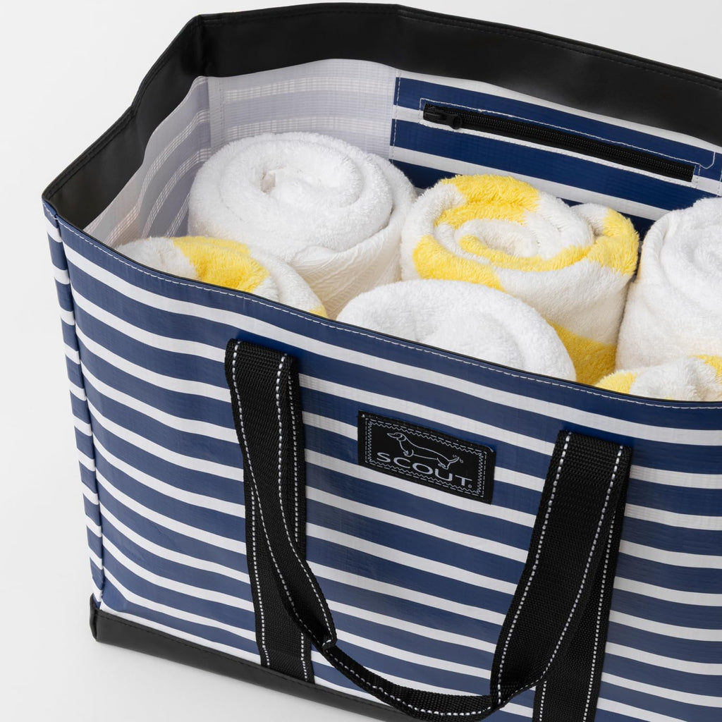 SCOUT Original Deano Tote - Durable Lightweight Open Top Beach, Pool & Lake Bag, Inside Zip Pocket, Folds Flat