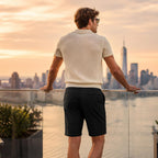 Men'S Flat Front Chino Shorts Casual Summer Cotton Elastic Waist Beach Vacation Outfits With Pockets For Walking