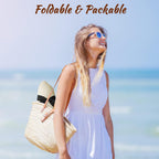Beach Hats for Women, Wide Brim Sun Straw Hat for Women, Sun Hat UPF 50+ UV Protection
