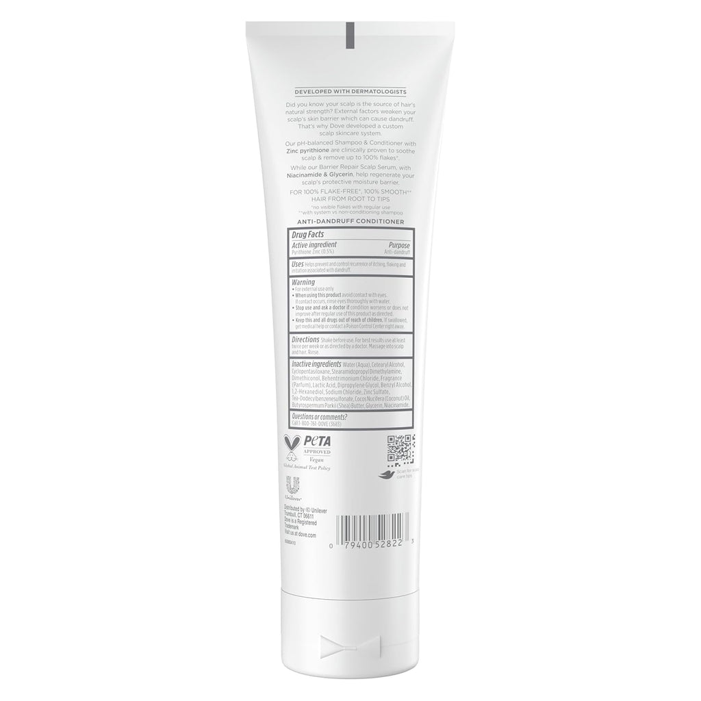 Dove Derma Scalp Dandruff & Itch Relief Conditioner 1 Ct With Pyrithione Zinc, Lamellar Serum And Niacinamide Or Flaky, Itchy Scalp Relief 9 Fl Oz