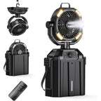 Xap Portable Misting Fan Rechargeable For Hot Weather - 9-Inch Oscillating Camping Fan With Usb Battery As Power Bank, 4 Mist Cooler, 7L Bucket For Outdoor/Camping/Patio/Golf (Black)