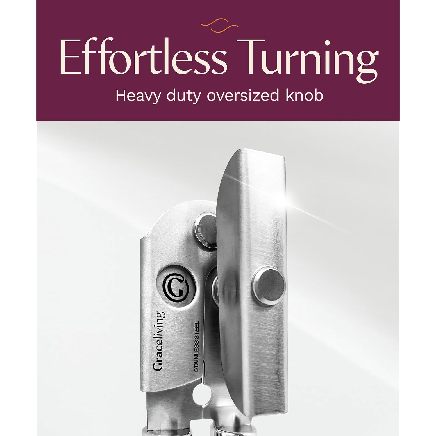 Premium Multifunction Magnetic Manual Can Opener And Bottle Opener, Heavy Duty Stainless Steel Sharp Cutting Blade And Oversized Easy Turn Knob, Soft-Touch Handle, Kitchen Use, Mauve