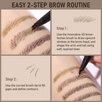 Dual-Ended Microblading Eyebrow Pencil For Women, 2 In 1 Liquid Eyebrow Pencil With Curved Tip And 4D Brow-Fection Microblading Pen, Shaped Fill Hairlike Waterproof Lasting Eyebrows 04 Black Brown