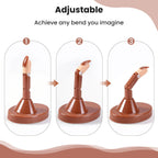 Practice Finger for Acrylic Nails, 3PCS Adjustable Nail Practice Hand Finger with Base Stand and 100PCS Brown Nail Tips, Practice Hand for Home Salon DIY Beginner(Brown)
