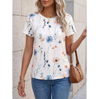 Cicy Bell Womens Summer Floral T-Shirts Short Sleeve Crew Neck Trendy Casual Tops Loose Fit Tees