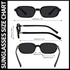 Retro Rectangle Sunglasses for Women Men Trendy Vintage Small Square Sun Glasses 90s Fashion Cute Sunnies CL010 Black Frame/Black Lens+tortoise Frame/Brown Lens