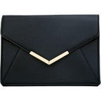 Kkxiu Women Elegant Faux Leather Evening Envelope Clutch Purse Foldover Bags For Party Wedding Prom