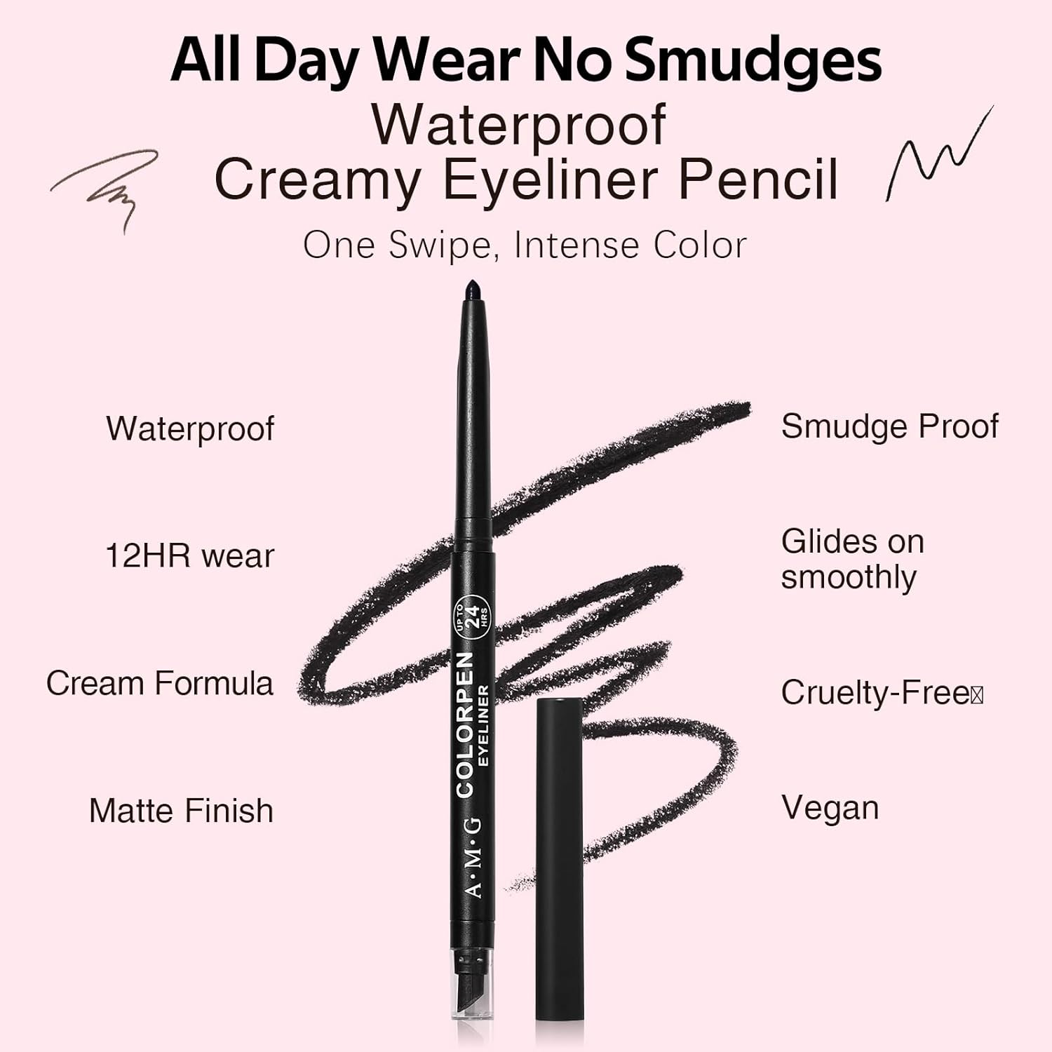KIMUSE 6 Pack Eyeliner Pencil Set, Waterproof Smudge-proof Long Lasting Ultra‑Fine Smooth Gel Eye Liner for Daily Makeup, High Pigment Eye Makeup Pen for Women Girls