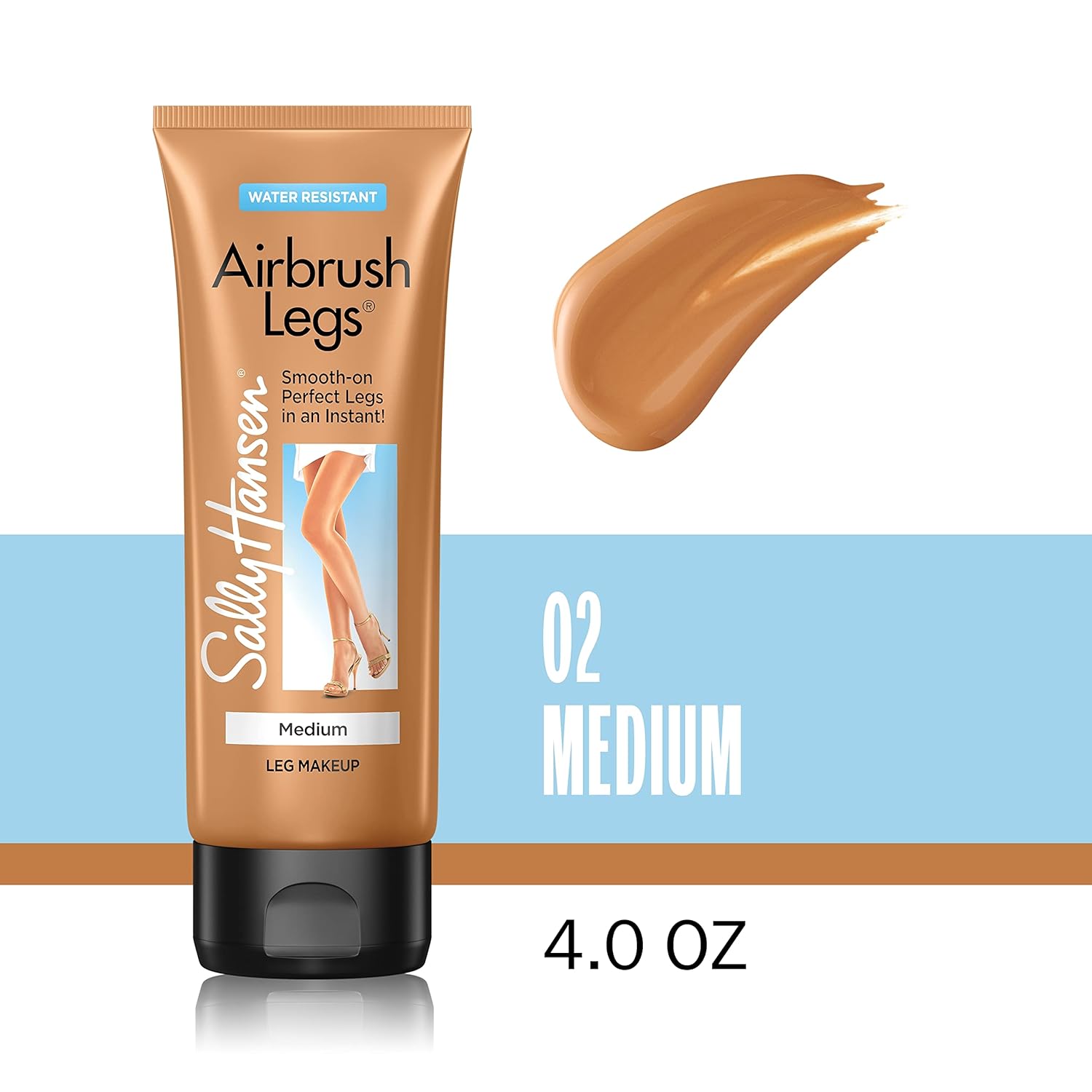 Sally Hansen Airbrush Legs®, Leg Makeup, Medium, Easy Application, Flawless Looking Legs, Water Resistant, Transfer Proof Lotion