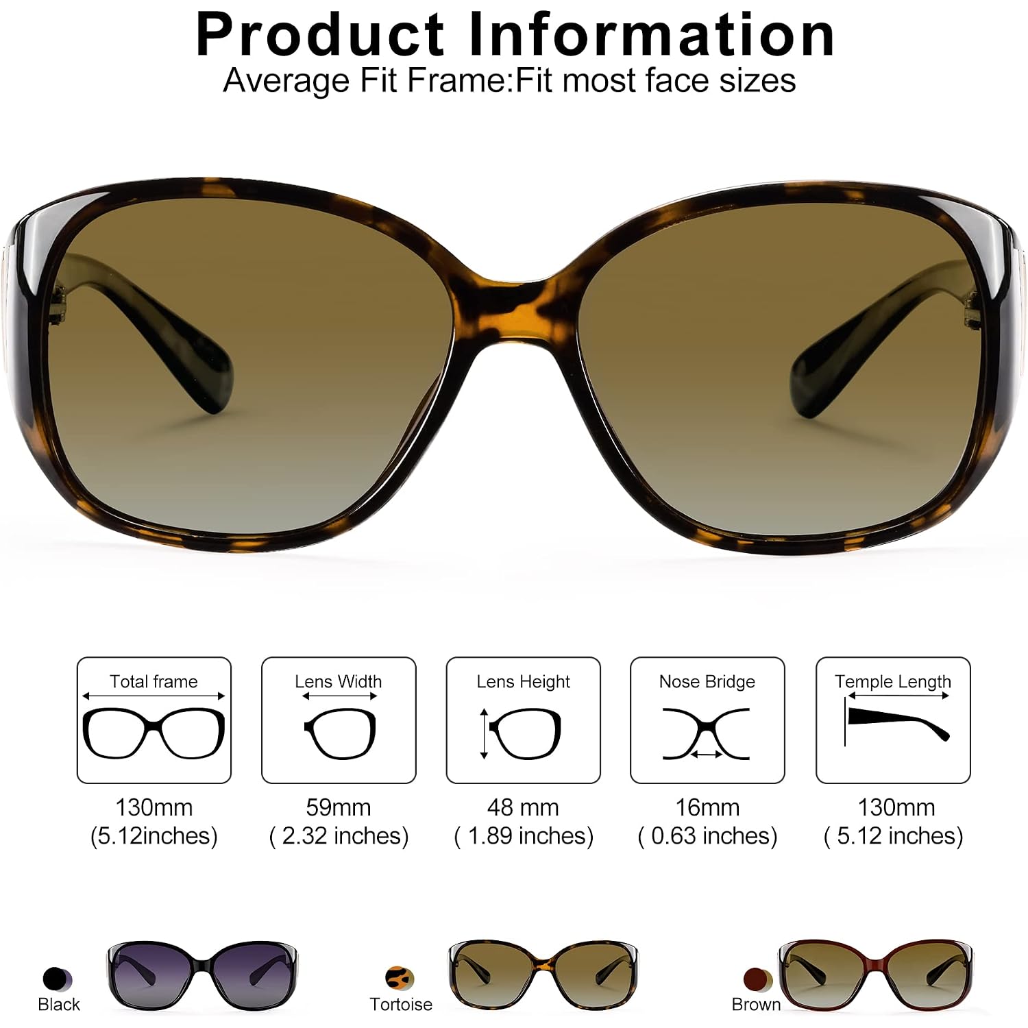 EYEGUARD Polarized Sunglasses for Women Retro Vintage Driving Sun glasses UV400 Protection Black + Tortoise