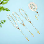Jadive 100 Pcs Scented Rosary Beads Necklace with Gift Box Lady Guadalupe Wooden Rosary Beads Bulk with Crucifix for Women Men First Communion Baptism Favors Catholic Gifts