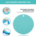 Jar Opener For Weak Hands, Seniors With Arthritis, 5 In 1 Multi Function Bottle Opener Lid Opener For Arthritic Hands With Non Slip Rubber Jar Opener Gripper Pad(Blue)