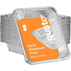 GUSTO 9x13 Inch Aluminum Foil Pans – [30 Count], Half Size Deep Steam Table Pans for Baking, Cooking, Heating, Storing & Food Prep (Formerly Comfy Package)