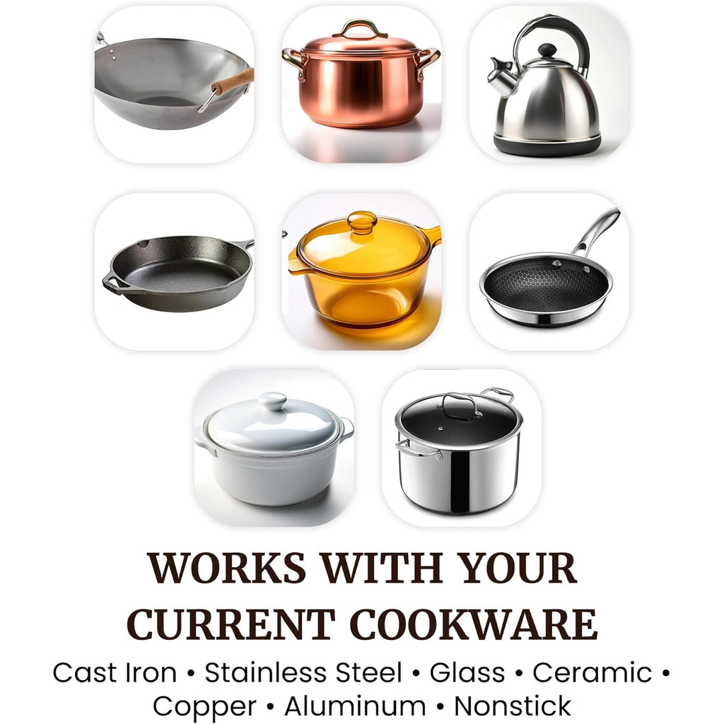 Elite Gourmet Countertop Electric Burner, 1000W Cast Iron Hot Plate, 7 Heat Settings, Portable Cooktop for RV, Dorm, Office & Small Kitchens, Road-Ready & Compact