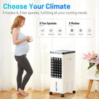 Portable Air Conditioners,Evaporative Swamp Air Cooler 3-In-1 Free Standing Cooling Ac Unit With Fan & Humidifier,Windowless Portable Ac Unit With Remote, Fast Cooling, 7H Timer For Bedroom,Office