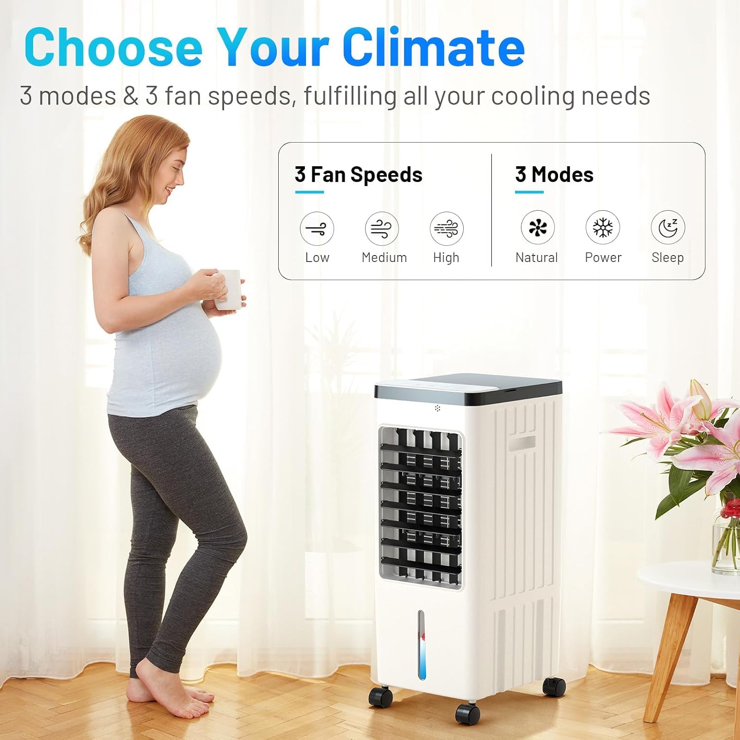 Portable Air Conditioners,Evaporative Swamp Air Cooler 3-In-1 Free Standing Cooling Ac Unit With Fan & Humidifier,Windowless Portable Ac Unit With Remote, Fast Cooling, 7H Timer For Bedroom,Office