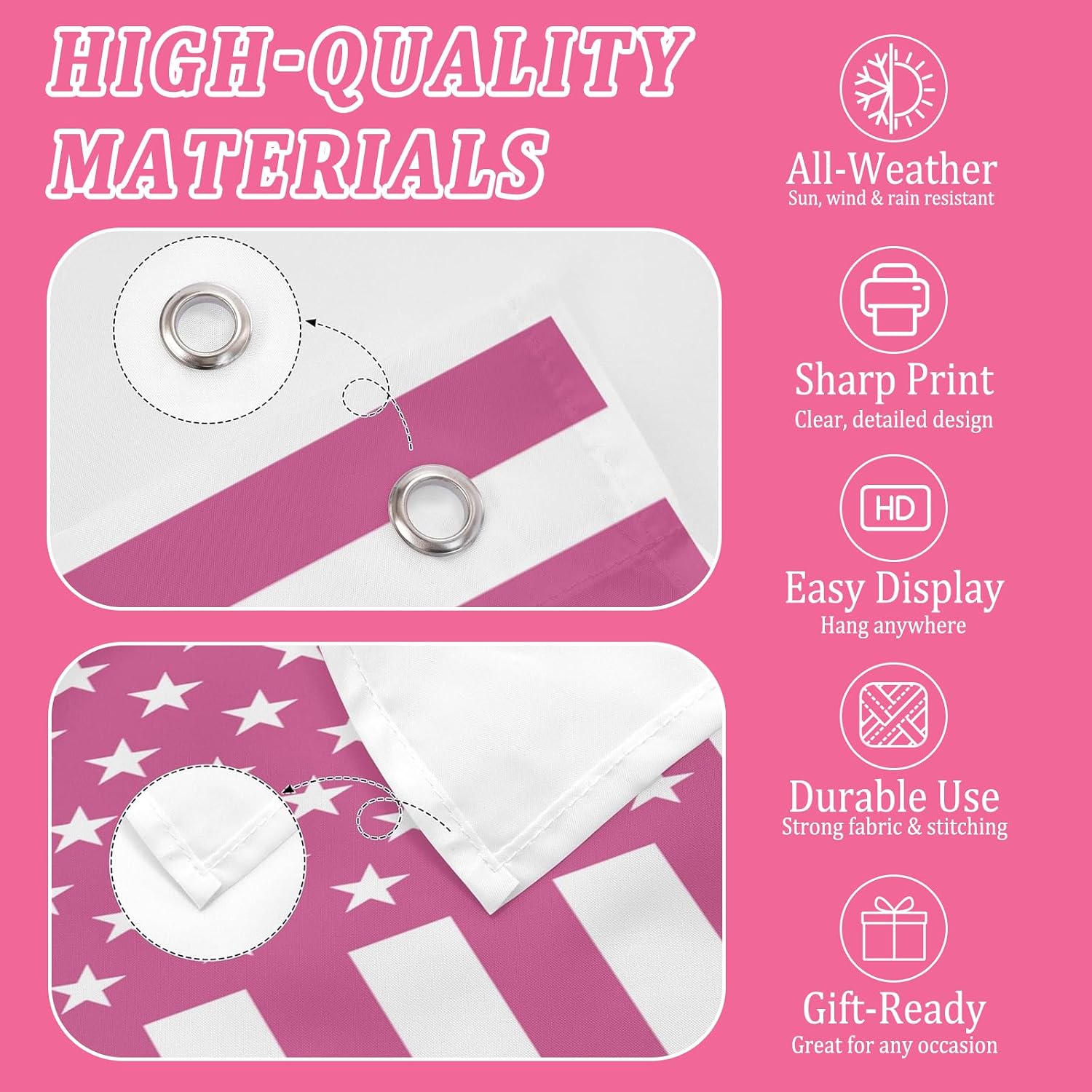 Custom Pink America Flag 3X5 Ft Personalized Flags Design Your Image Funny Tapestry Poster For Decorate Clubs Concerts Bars University Dormitories Living Rooms Bedrooms
