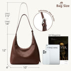 KALIDI Crescent Tote Bag, Women Underarm Handbag Vegan Leather Zipper Shoulder Purse Hobo for Evening Shopping Casual