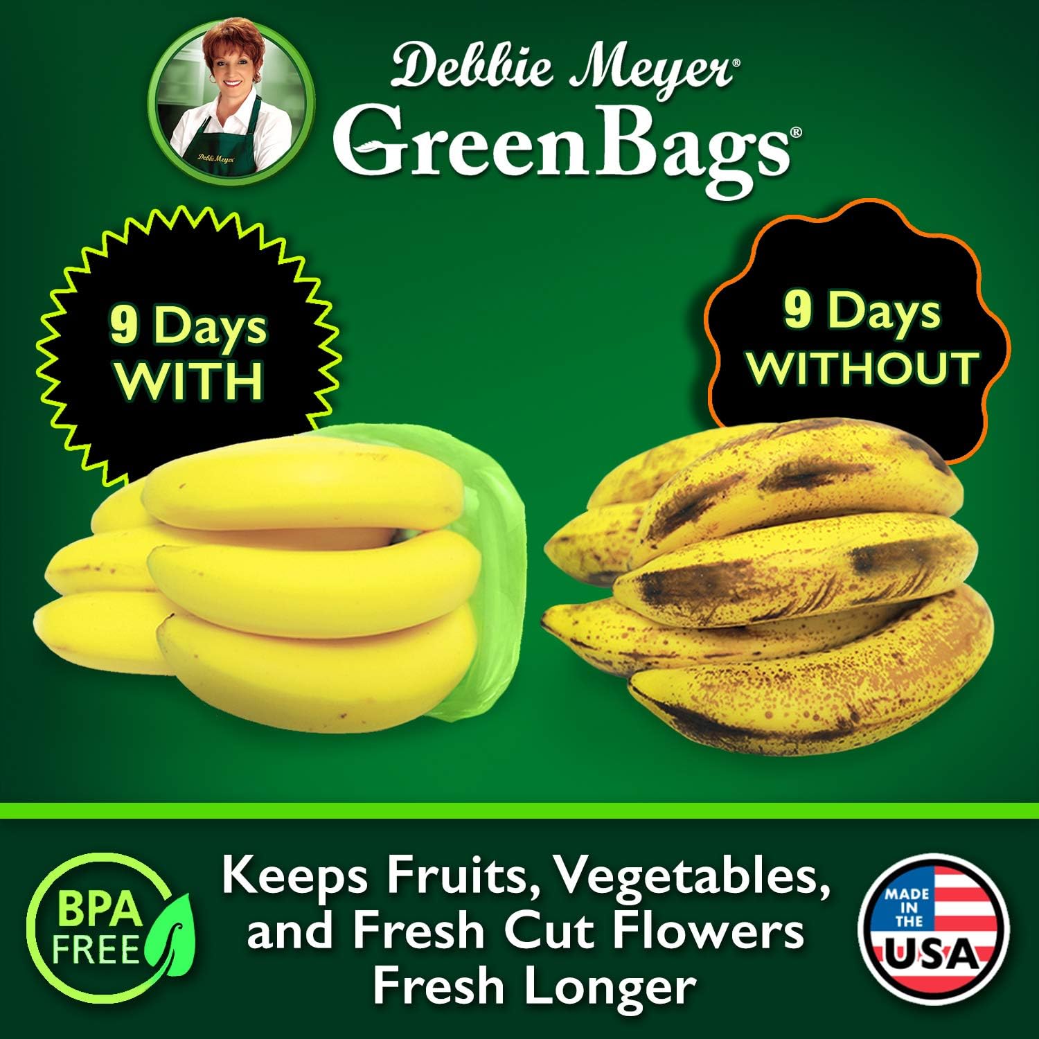 Debbie Meyer Greenbags, 20-Pack (8M, 8L, 4Xl), Reusable Food Storage Bags | Foodfresh Technology, Helps Keep Fruits And Vegetables Fresh Longer, Bpa-Free, Kitchen & Fridge Use, Made In The Usa