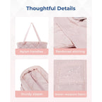 Bagsmart Crush Tote Bag For Women, 20L Puffer Work Tote With Zipper, Travel Essentials Quilted Nurse Hospital Bag