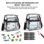 Clear Bag For Stadium Events 12X6X12 Clear Purse With 3-Zipper Pockets Crossbody Handbag Tote For Concerts Sports