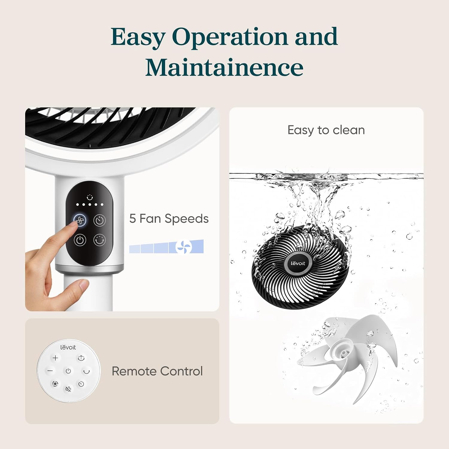 Levoit Standing Fan For Bedroom, 90° Oscillating Fan, 20Db Quiet For Sleep | Floor Fan With 1024 Cfm Airflow, Dc Motor, 5 Speeds, 2 In 1 Pedestal & Tabletop, 12H Timer, Remoter, For Home, Room, White