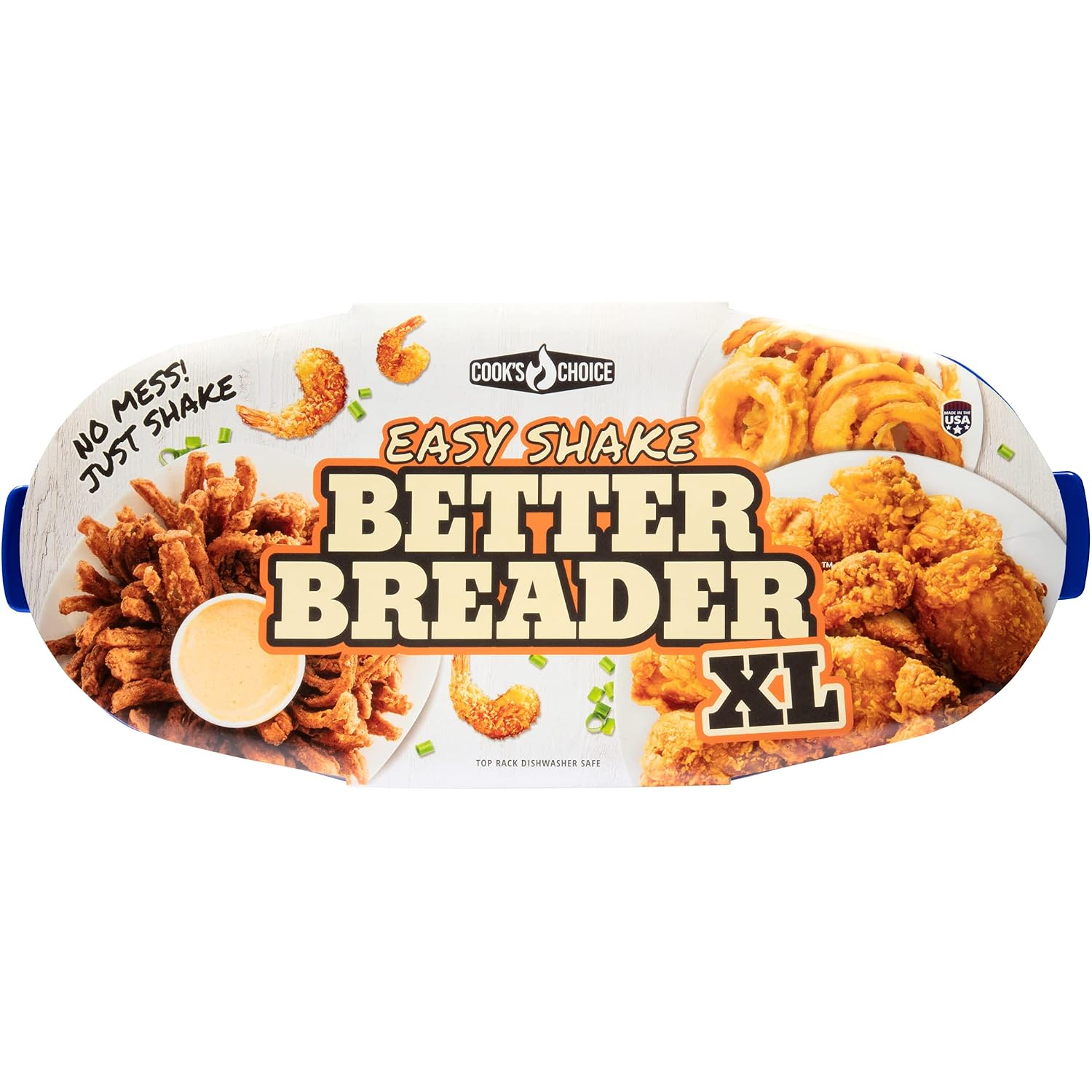 Cook'S Choice Xl Original Better Breader Bowl 16" Mess-Free Breading Station For Chicken, Fish, Wings & Vegetables – Shake & Coat Batter Tray W Lid For Air Fryer Prep, Fish Fry, Tenders & Easy Cleanup