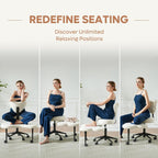 Ergonomic Cross Legged Chair, 360° Swivel Meditation Chair With Wheels, Height Adjustable Seat For Adhd, Strong Lumbar Support, Chic Home Office Furniture, Teddy Fabric, Off White