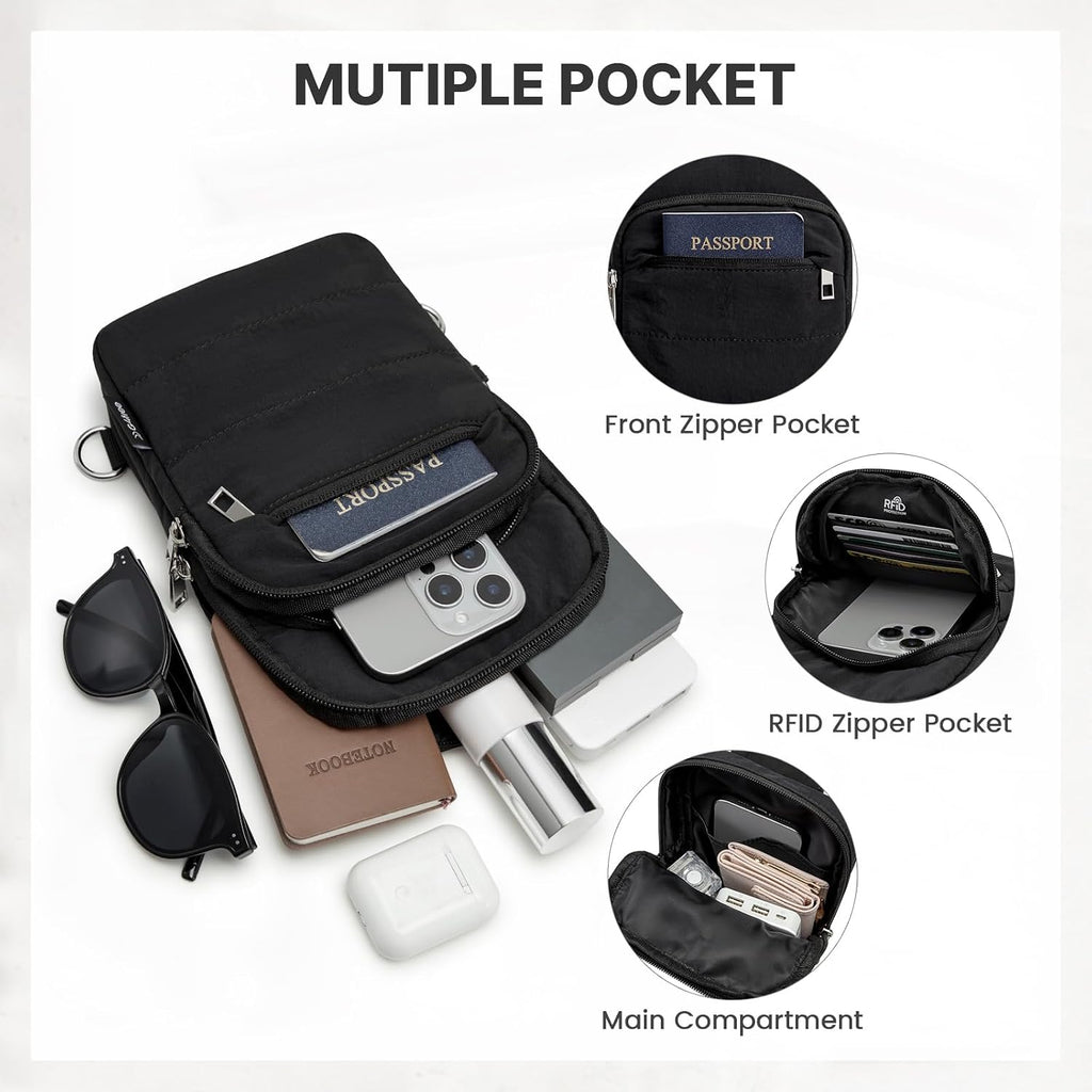 G4Free Small Sling Bag For Women, Anti Theft Rfid Blocking Mini Crossbody Purse For Travel, Black