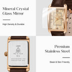 Women'S Leather Strap Watch Dainty Elegant Womens Watches Classic Vintage Retro Square Ladies Quartz Watches Gifts Present For Her