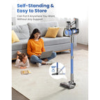 Dzaki Cordless Stick Vacuum Cleaner, 650W 55Kpa Brushless Motor, 60-Min Runtime, Detachable Battery, Anti-Tangle, Self-Standing, Vacuum Cleaners For Home, Pet Hair, Carpet & Hardwood Floors