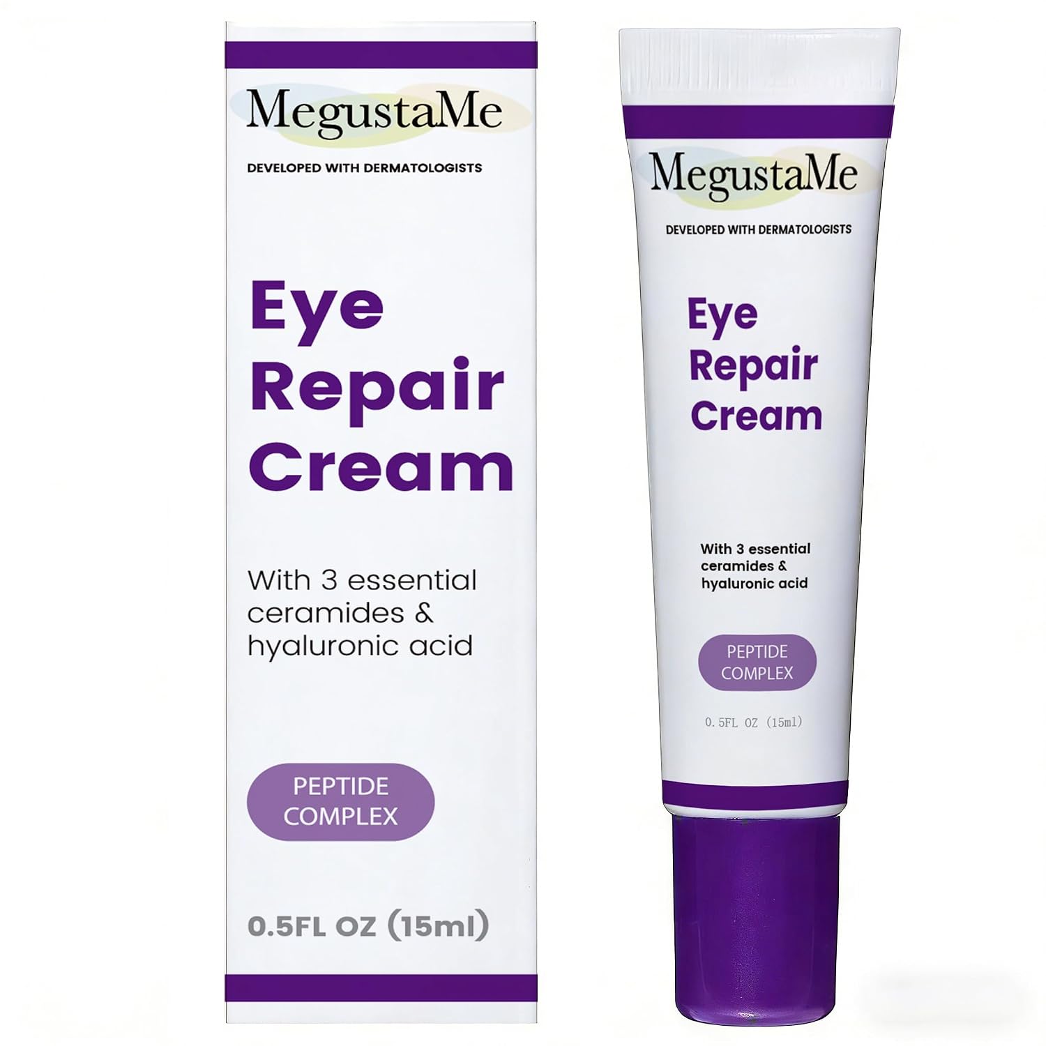 Eye Repair Cream 15Ml - Peptide Complex Eye Cream With 3 Essential Ceramides, Niacinamide & Hyaluronic Acid, Dermatologist Developed Anti-Aging Eye Treatment For Fine Lines, Dark Circles.