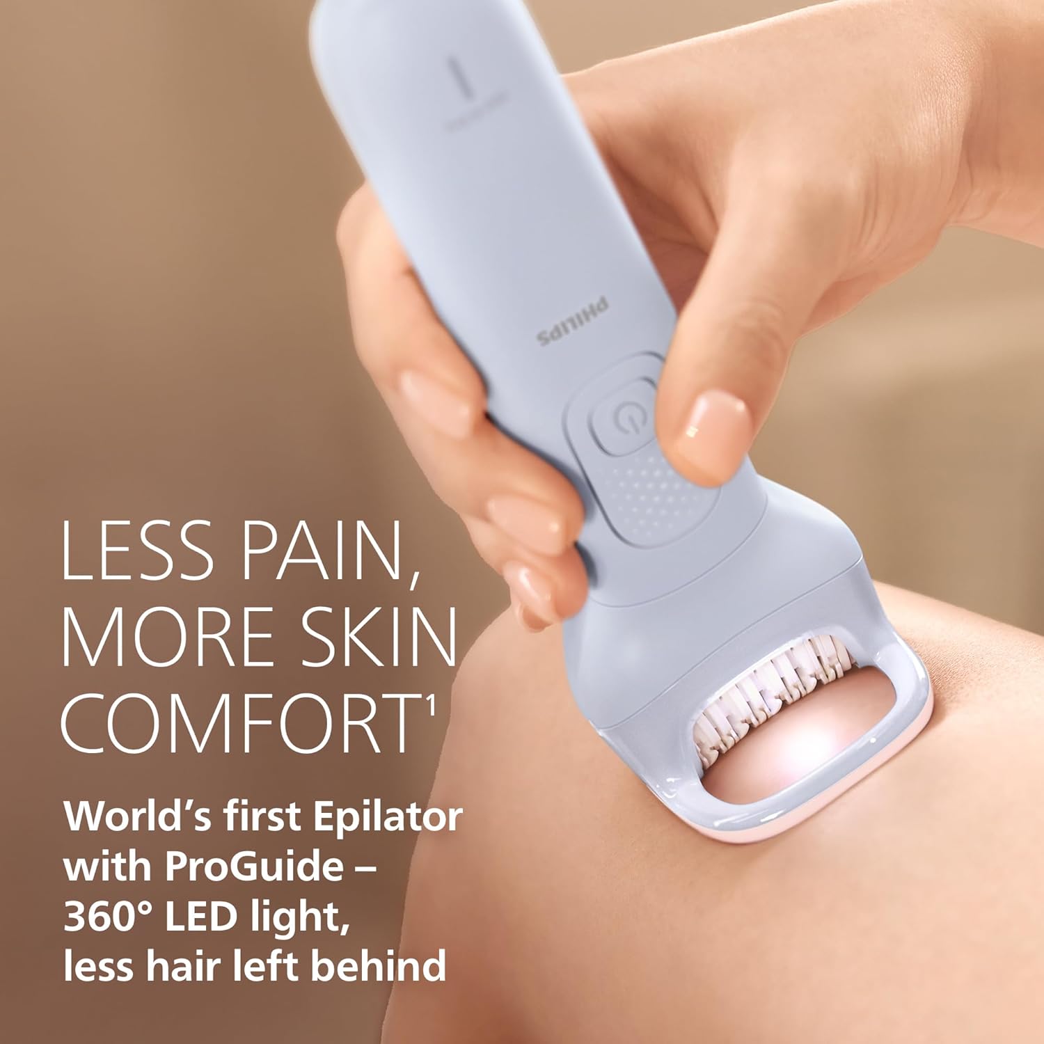 Philips Epilator Series 8000 - Cordless Wet and Dry Electric Epilator, Hair Removal for Legs and Body, with ProGuide, 3 Accessories, 60 min. Runtime, Model BRE708/00