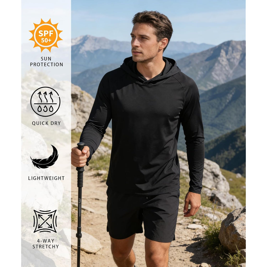 5 Pack Mens Upf 50+ Sun Protection Hoodie Long Sleeve Uv Spf Fishing Shirts Lightweight Running Rash Guard Sun Shirt