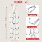 Purse Organizer For Closet, Upgraded Purse Hanger With 10 Big Hooks, 360 Degree Rotation For Better Organizer&Display, Collapsible Space Saving Hangers Rack For Handbag, Belt, Scarve, Tie