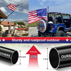 American Flag Poles For Outside House - 5Ft Tangle Free Flag Pole For House With Holder Bracket,Residential Flagpole Kit For Outdoor Porch Garage - Black