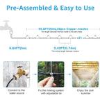 75Ft Misters For Outside Patio, 28 Brass Nozzles, 3/4 Inch Adapter | Creates Cooling Fine Mist For Patios, Gardens And Greenhouses; 23M Preassembled Line Supports Easy Diy Setup.