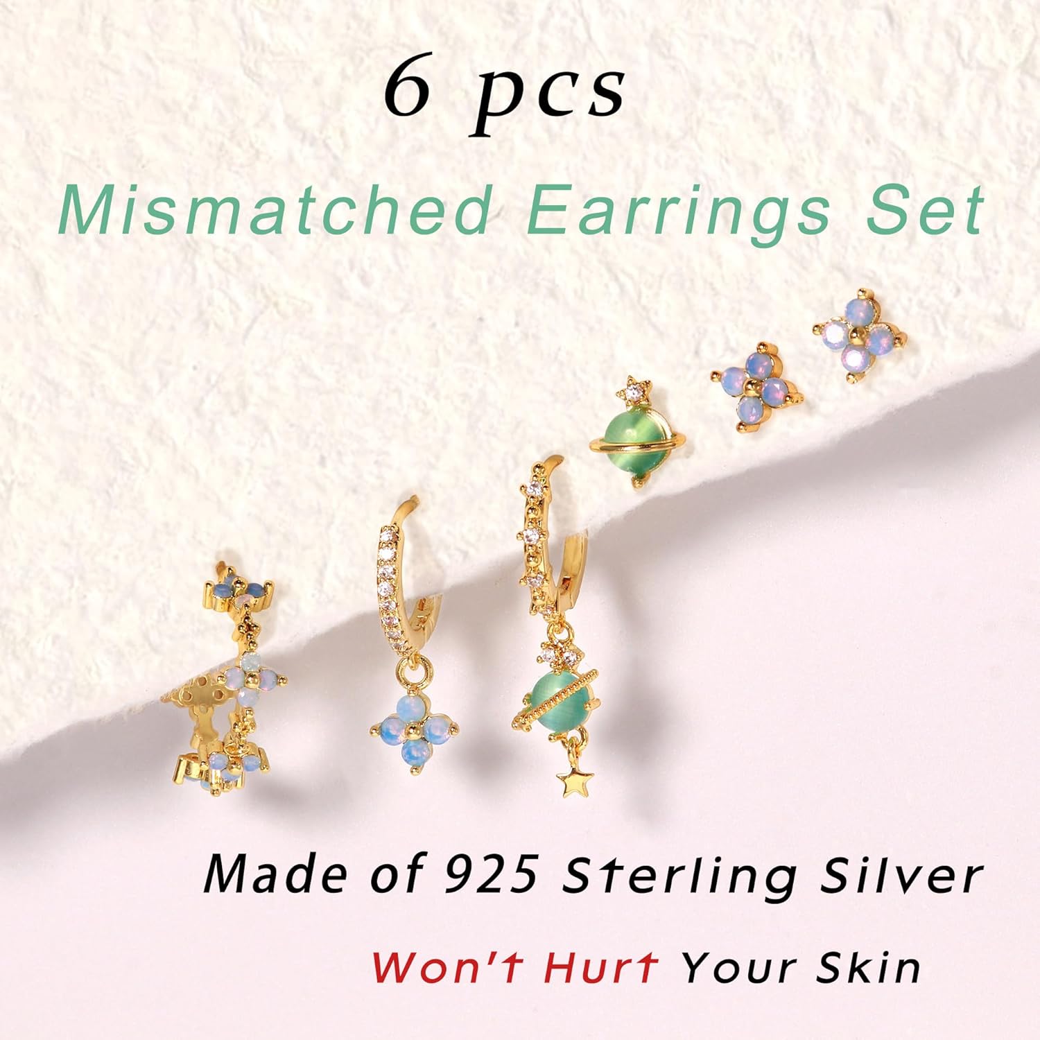 Sterling Silver Post Earrings for Women - Hypoallergenic Cartilage Earrings Dainty 14K Gold Plated Stud Huggie Hoop Earrings Dangle Chain Earrings Gold Plated Jewelry