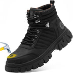Kelodon Waterproof Steel Toe Boots For Men-6 Inch Comfortable Mens Safety Work Boots Indestructible Steel Toe Shoes Lightweight Non Slip Puncture Resistant Industrial Construction Boot